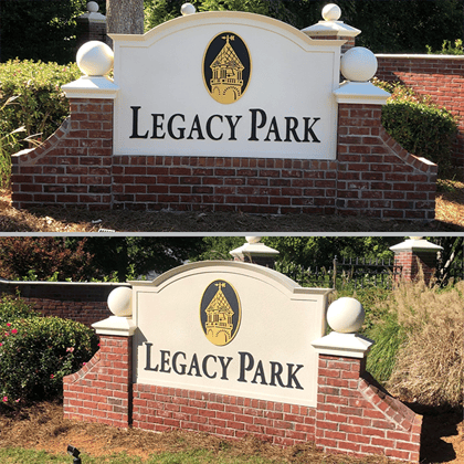 Neighborhood Monument Sign - Bricks and Foam