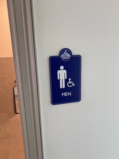 ADA Restroom Sign, logo restroom sign, tactile image restroom sign, pictogram ada sign