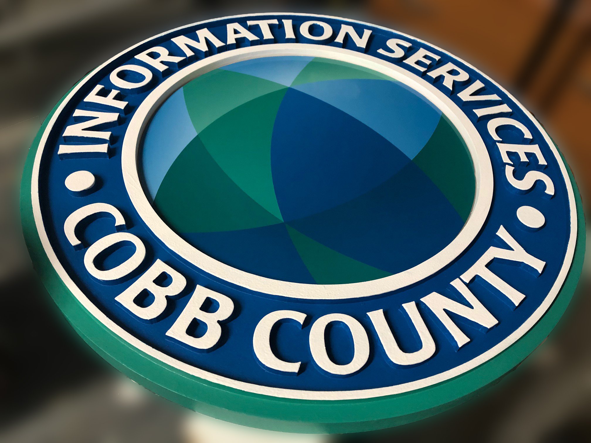 Cobb County Purchasing - IS Seal - Routed HDU - Digitally Printed Panel