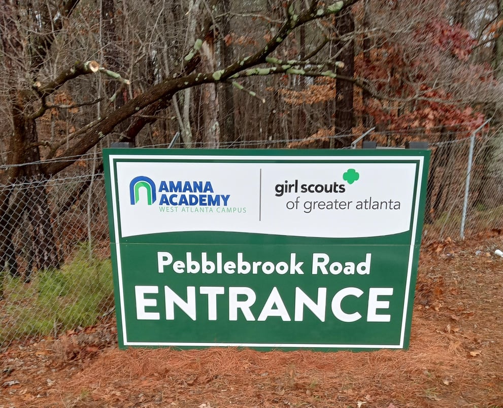 Amana Academy - Girl Scouts Entrance Sign, School Entrance Sign
