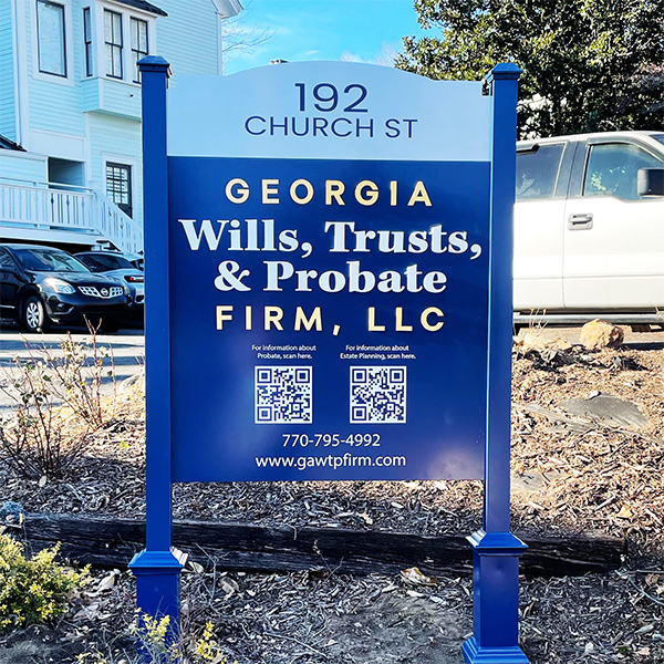 Decorative Post and Panel Business Sign