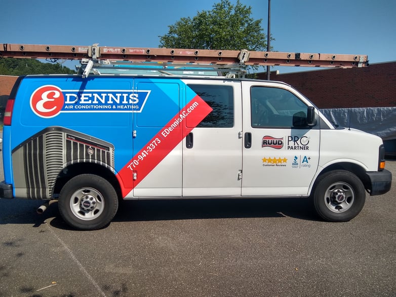 E Dennis-Partial Wrap-Van, Company Van Graphics, advertising van, logo van, company van