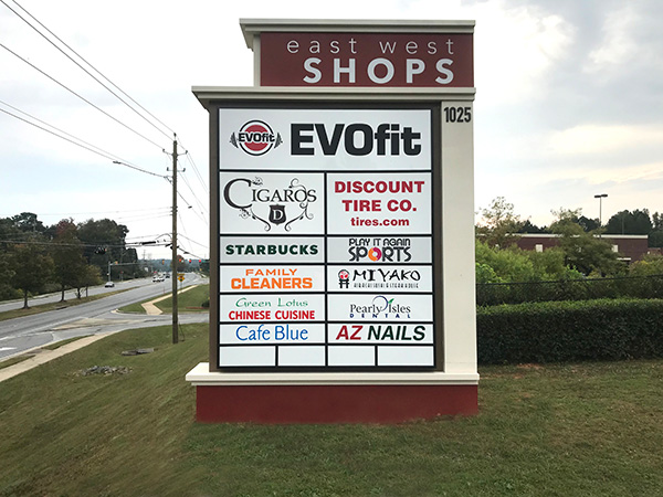 East West Shops - Pylon Monument Sign