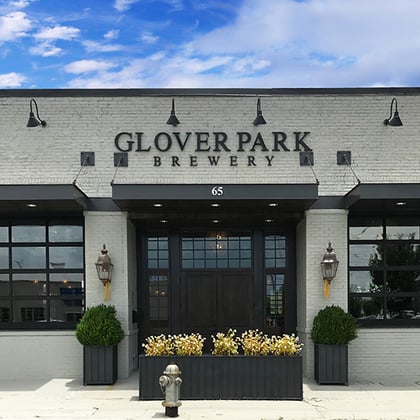 Metal 3-Dimensional Letter Business Sign with Gooseneck Lights