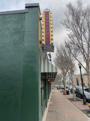 Long Lighted Blade Sign - Gianni & Mac's - Marietta Square