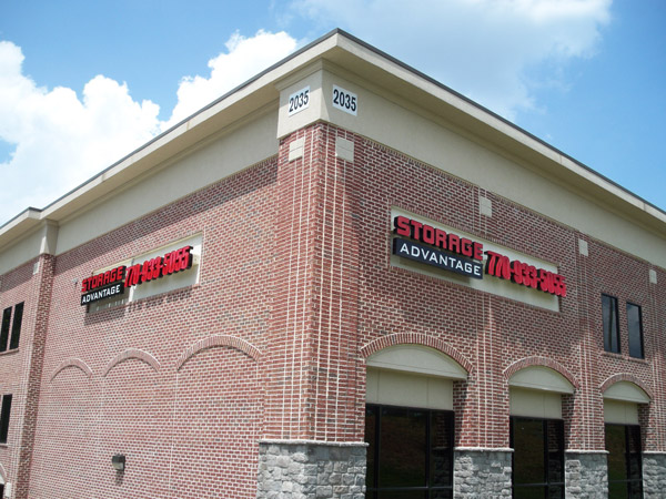 Channel-Letters-storage-corner, signs on 2 sides of building