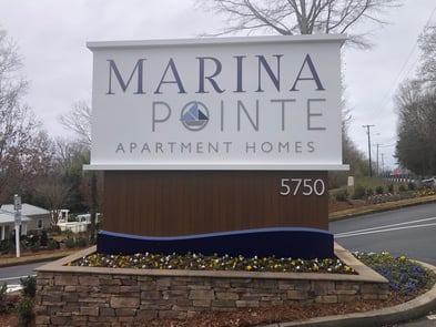 Marina Pointe Lighted Apartment Monument Sign-1