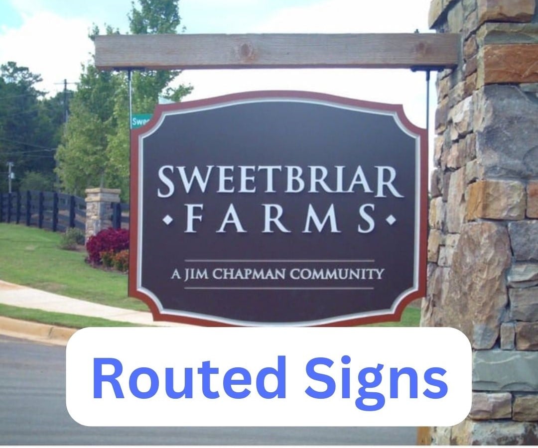 Routed signs best custom atl sweetbriar farms routedwith text