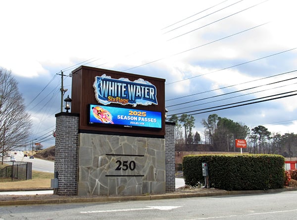 Six Flags Whitewater EMC Monument Sign