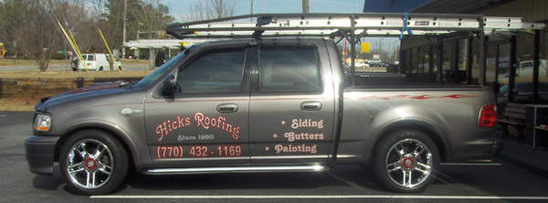 Vehicle Graphics - Hicks Roofing Truck