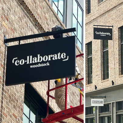 co-laborate-woodstock-hanging-sign-marietta-signs