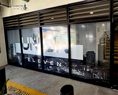 Atlanta, Ga Apartment large scale window wrap by Marietta Signs
