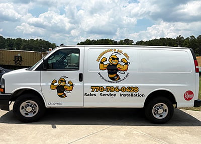 Fleet decal vinyl graphics for Cherokee county service vehicle,  Hammock's AC