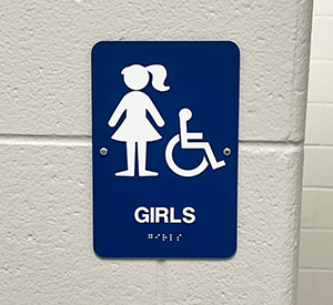 girls restroom ADA compliant sign elementary school Marietta Signs