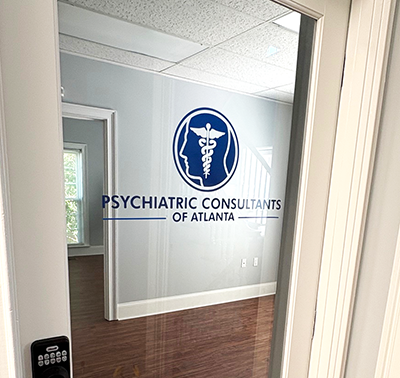 Interior window decals for Sandy Springs, Georgia