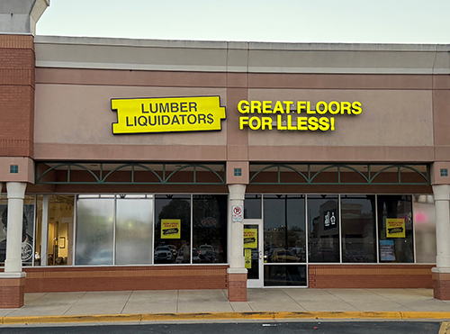 Neon LED sign installed by Marietta Signs for Lumber Liquidators in Athens, Georgia