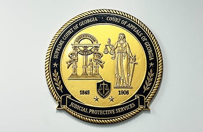 Custom dimensional bronze seal for the Supreme Court of Georgia and Court of Appeals of Georgia