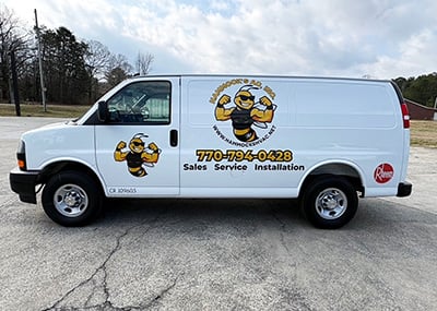 Van vinyl decals for Hammock's AC service vehicle in Cherokee County, Georgia