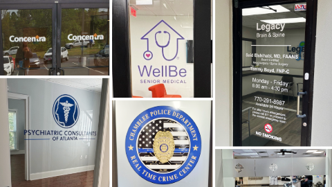 window decals and door graphics done by Marietta Signs In Metro Atlanta, Georgia