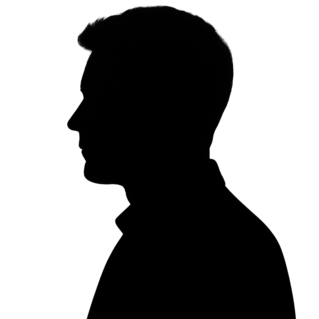 A silhouette of a mans head and shoulders-1